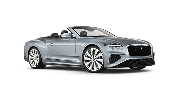Bentley High Wycombe New Bentley Continental GTC convertible front three quarters in Silverlake paint