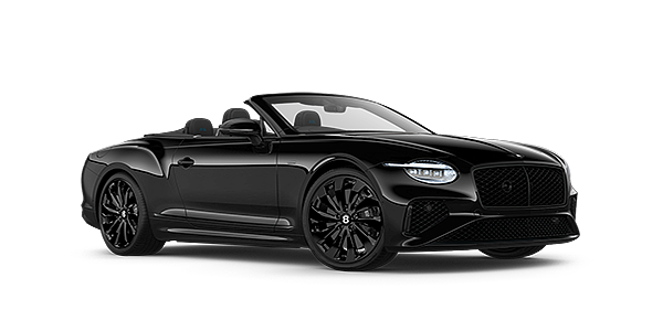 Bentley High Wycombe Bentley Continental GTC Black Edition convertible front three quarters in Onyx black paint